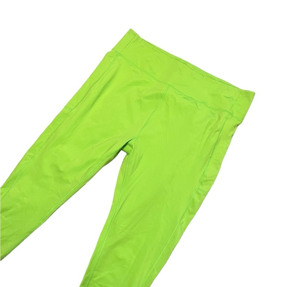 GIRLFRIEND COLLECTIVE Neon Green 3/4 Yoga Leggings - Picture 6 of 7